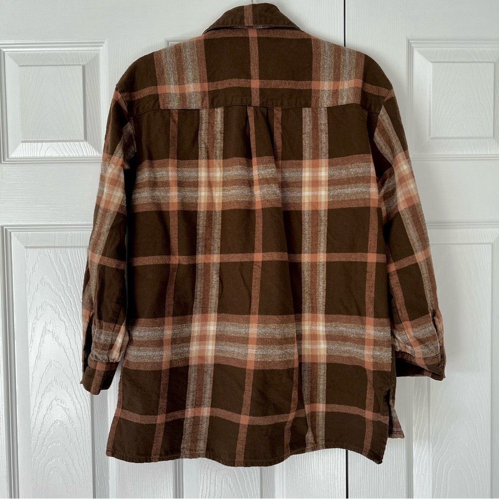 Spell Basecamp Brown Plaid Flannel Button Down - Picture 4 of 5